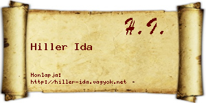 Hiller Ida névjegykártya